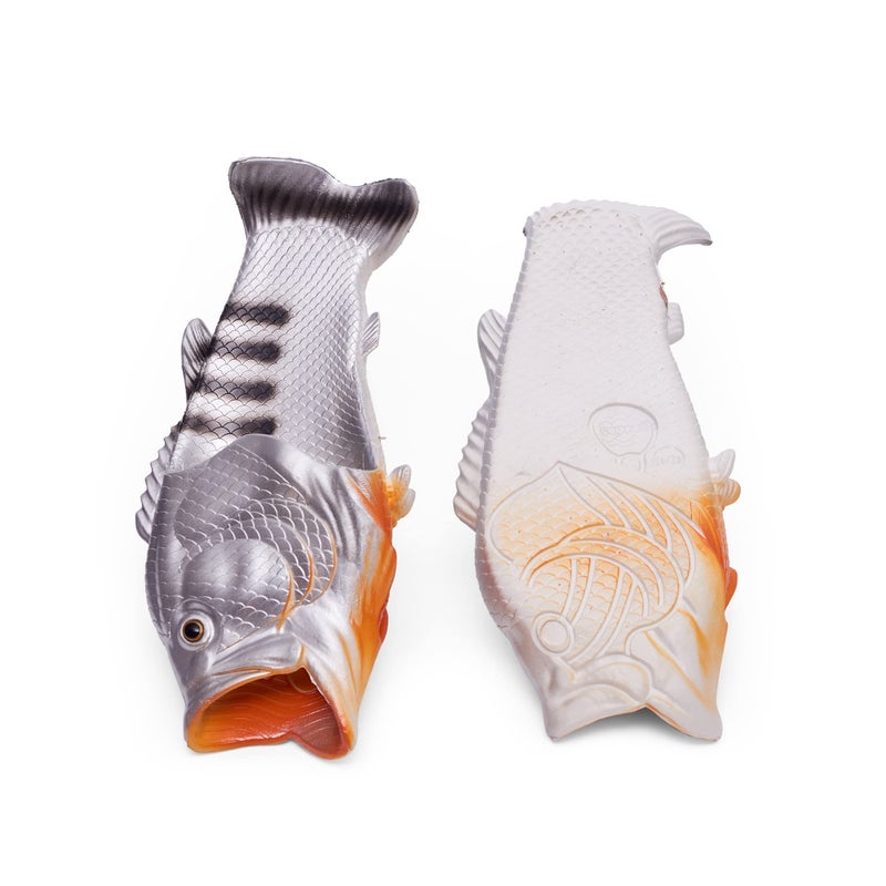 Coddies Fish Flip Flops - The Original Fish Slippers - Funny Gift, Unisex Sandals, Bass Slides, Pool, Beach & Fishing Shoes (Silver | 7-8 Men | 9-10 Women | EU 40-41) - Image 4